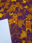 Awesome Rare Vintage Mid Century Retro 70s 60s Fancy Purp Gold Fabric  Look 