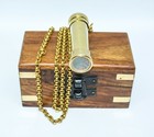 2  Inch Antique Vintage Maritime Brass Kaleidoscope With Wooden Box Nautical