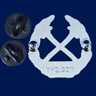 Honor Guard-fd Cross Fire Axe Pin  1   Nickel Plated  Item  136