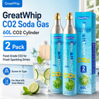 Greatwhip 60l Co2 Carbonating Cylinder 2 - 6 Packs For Soda Maker Carbonator