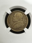 Italy Papal States 1869 20 Lire Gold Coin Almost Uncirculated Certified Ngc Au58