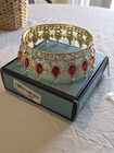 Sweetv Gold Red Crystal Queen Crown Tiara Baroque Rhinestone Wedding Prom Party
