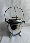 Vtg Sheridan Silver Over Copper Fine Silver-plate Hinged Ice Bucket   Ice Tongs