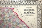 Antique 1870 Color Map Georgia And Alabama County Maps Mitchell