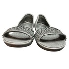 Crocs Lina Flats Sandals Shoes Womens 8 Embellished Dorsay Open Toe Comfort Gray