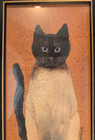 Vintage Siamese Country Cat American Folk Art Print Primitive Cindy Sampson
