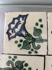 Set Of 9 Vintage Talavera Morning Glory Flower Tiles Blue Made In Mexico 4x4    Lc