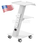 Dental 4 Drawers Mobile Acrylic Cabinet Wooden Cart trolley Cart With Socket Us
