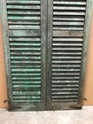 Antique Pair Vtg Shabby Wood Exterior Shutters 15x59 Green Chic Old 125-26b