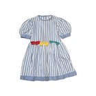 Vintage Girls Dress Kate Greenaway 6x Blue Striped Lot Of 2