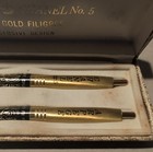 Vintage Chanel No 5 Arpege 14k Gold Filigree Perfumed Ballpoint Pen Set In Box