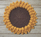 Handmade Crochet Sunflower Coaster Doily Kitchen Trivet 11 Inch Yellow 1pc New