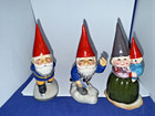 Vintage  1980  Unieboek Ceramic Gnome Family   Set Of 3   4 1 2  Figurines