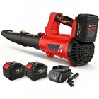 Cordless Leaf Blower 680cfm 280mph   6 Speed Levels Electric W 2 Batteries 6 0ah