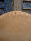 Very Wornantique English Carved Wood Round Bread Cutting Board Original Surface