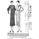1930s Front Button Dress Sewing Pattern Bust 36 Mccalls Style Past Patterns 7227