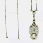 Art Deco Vintage Style Round Lab Created Diamond 14k White Gold Finish Pendant