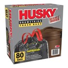 Husky Large Trash Bags  30 Gallon  80 Black Bags  unscented   20  Pcr  Free Ship