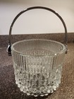 Vintage Mid Century Teleflora Glass Ice Bucket W  Chrome Handle Made In France