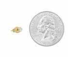 14k Solid Yellow Gold Round Cubic Zirconia Stud Earrings 3mm