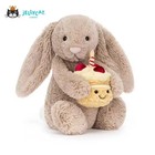 Jellycat Bashful Beige Bunny Birthday Plush Stuffed Animal Rabbit Soft Free Ship