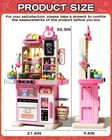 33 8in Kids Kitchen Playset  70pcs Kid Play Kitchen With Realistic Lights   S   