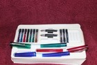 Vtg  Shaffer Calligraphy Set - 3 Pen Cases  2 Nibs F   B  Ink Cartridges