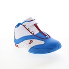Reebok Answer Iv Mens Blue Leather Zipper Athletic Basketball Shoes