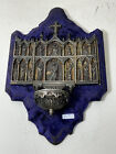 Antique Large 19thc Neo Gothic Bronze Silver Pl Angels Saint Niche Rare
