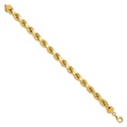 10k Yellow Gold 8mm Semi-solid Diamond-cut Rope Chain Anklet 9 