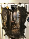Vintage Handmade Native American Indian Spear W  Hangtag With Deer Skin Painting