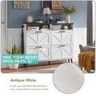 Shoe Storage Cabinet farmhouse Shoe Organizer With 4 Flip Drawers   Barn Door   