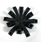 Vintage 60s Hallmark Danish Modern Brutalist Black Cast Iron Taper Candle Holder