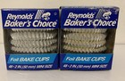 Lot Of 2 1994 Vtg Reynolds Baker   s Choice Mini Size Foil Midget Bake Cups 2 Inch