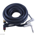 Dual Rca Right Angle Male Plug To 2 Mono Male 1 4  Inch Y Splitter Audio Cable
