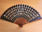 Vintage Chinese Folding Fan 100 Faces Sandalwood   Paper 24   