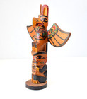 Vintage Pwc Cedar Totem Pole Thunderbird And Human 1930 s Perfect 8x5