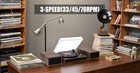Vintage 3-speed Turntable Bluetooth Input Record Player Vinyl Record Player W   