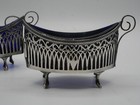 Pair Of Solid Silver Poincon 1st Rooster Paris 1798 Quadripod Salerons