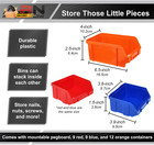 Nail And Screw Organizer Wall Mounted Storage Bins - 30pc Small Parts Organ