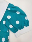 Kate Greenaway Polka Dot Puff Sleeves Teal Dress  Girl 4t  Vintage  Usa