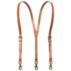 0 7  Genuine Leather Belt Loop Suspender For Men Strap Jeans Y Back Braces Hook