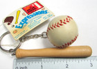 Vtg Baseball   Wooden Bat 1999 Key Chain Fob Ring Collectible Novelty Souvenir