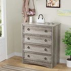 4 Drawer Dresser Chest Shelf Cabinet Storage Home Bedroom Furniture In Gray