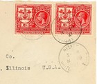 British Honduras Sg 121 x2 -belize-no 18 21-to Usa-opened 3 Sides     a85986