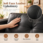 Black Faux Leather Living Room Loveseat