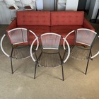 Vintage Mid Century Modern Round Circle Chairs Set Of 3  Hoop  Saucer 50   s  60   s