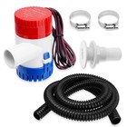 1100 Gph Boat Bilge Water Pump 12v 1-1 8 Inch Dia Bilge Pump Plumbing Kit W hose