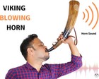 Viking War Blowing Horn  18inch Genuine Ox Battle Trumpet With Horn 