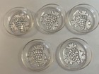 Vintage Set Of  5 Clear Glass Grape Cluster Drink Coasters